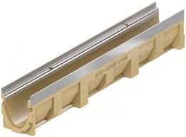 ACO Žlab Multiline V200G typ 0.0 polymerbeton s litinovou hranou bez roštu, délka 1000mm, šířka 235mm, hloubka 265mm