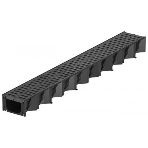 ACO Žlab Hexaline plastový s plastovým černým protiskluzovým roštem Microgrip, délka 1000mm, šířka 129mm, hloubka 82mm