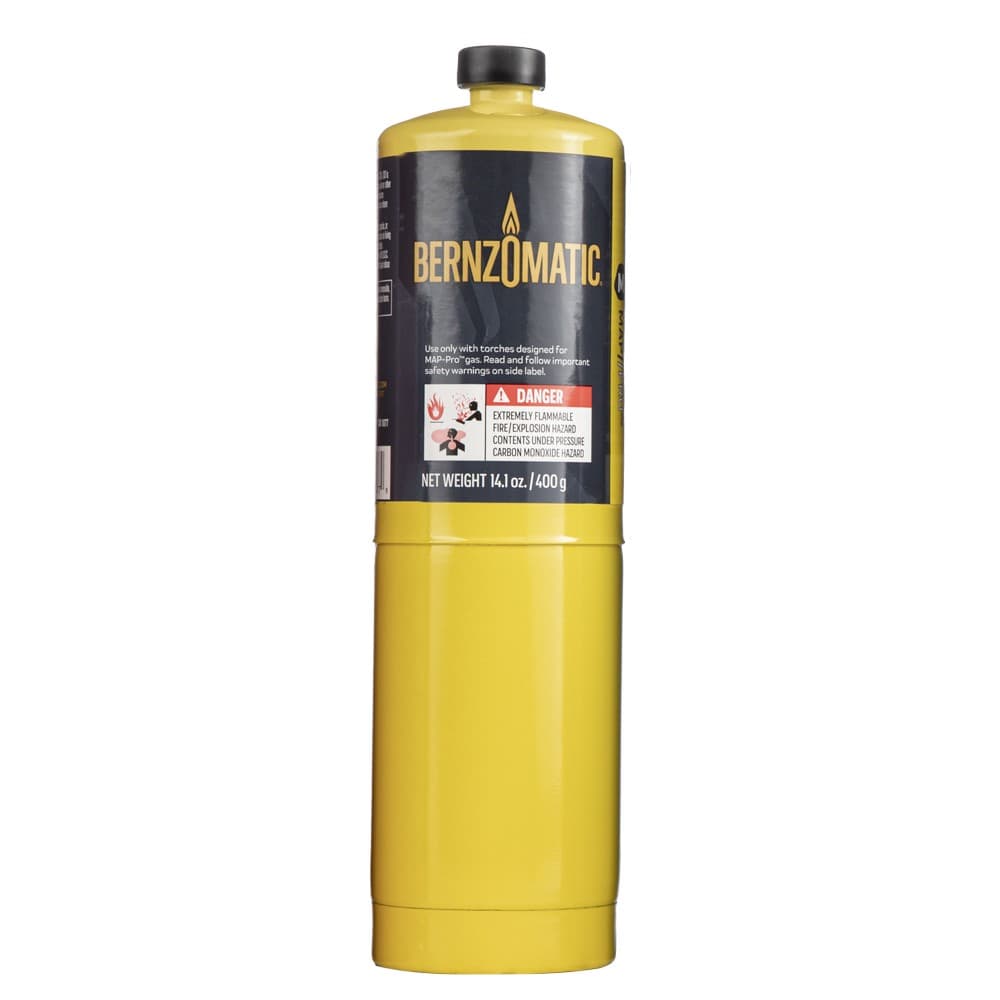 Bernzomatic Bombička Pro/Max žlutá 2400°C náplň propylen/propan 0,4L, připojovací závit 3/4 vnější 014045341172