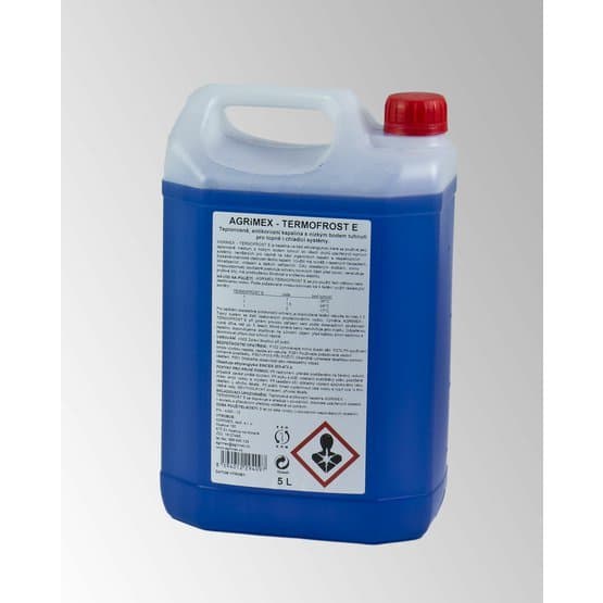 Agrimex Termofrost E ( 5L) nemrznoucí KONCENTRÁT do radiátorů, kapalina teplonosná antikorozní, friterm, poměr ředění: 1:1 -35°C, 1:1,5 -24°C, 1:2 -17°C